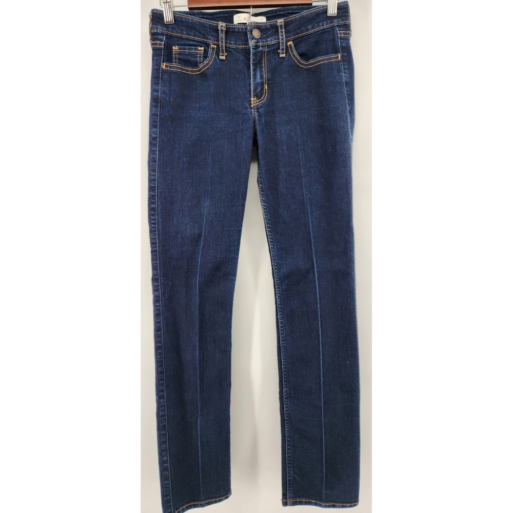 Hollister Jeans Womens 5R 27x32 Dark‎ Wash Blue Straight Leg Stretch Denim Pants